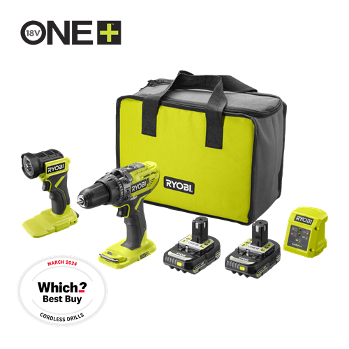 18V ONE+™ Cordless Combi Drill & Torch Starter Kit (2 x 2.0Ah)