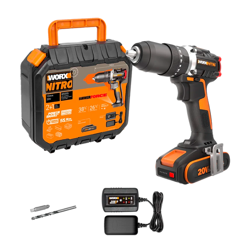 20V PowerShare Cordless 55Nm Brushless Combi Drill with x1 2.0Ah Battery